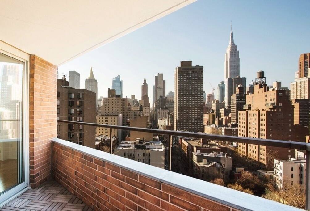 View of Empire State and Chrysler buildings
