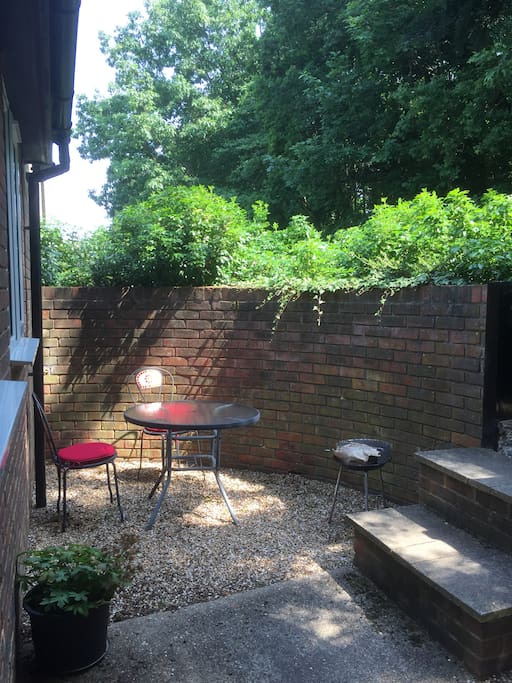 Private courtyard garden with barbecue
