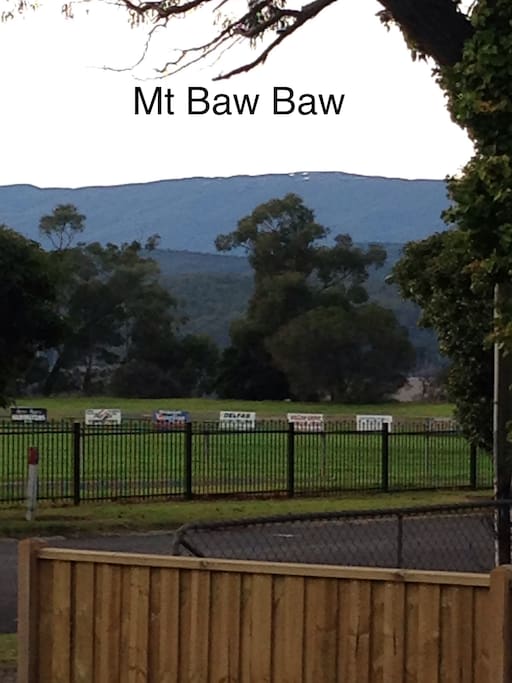 View of Mt Baw Baw from the deck
