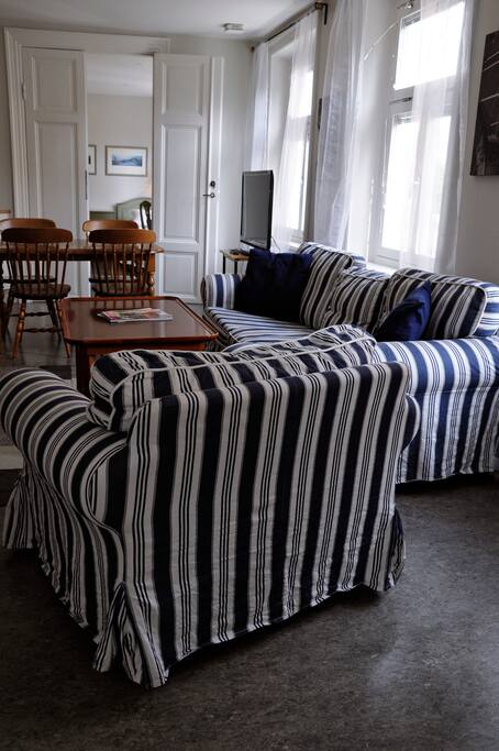 Sofas and dinner table