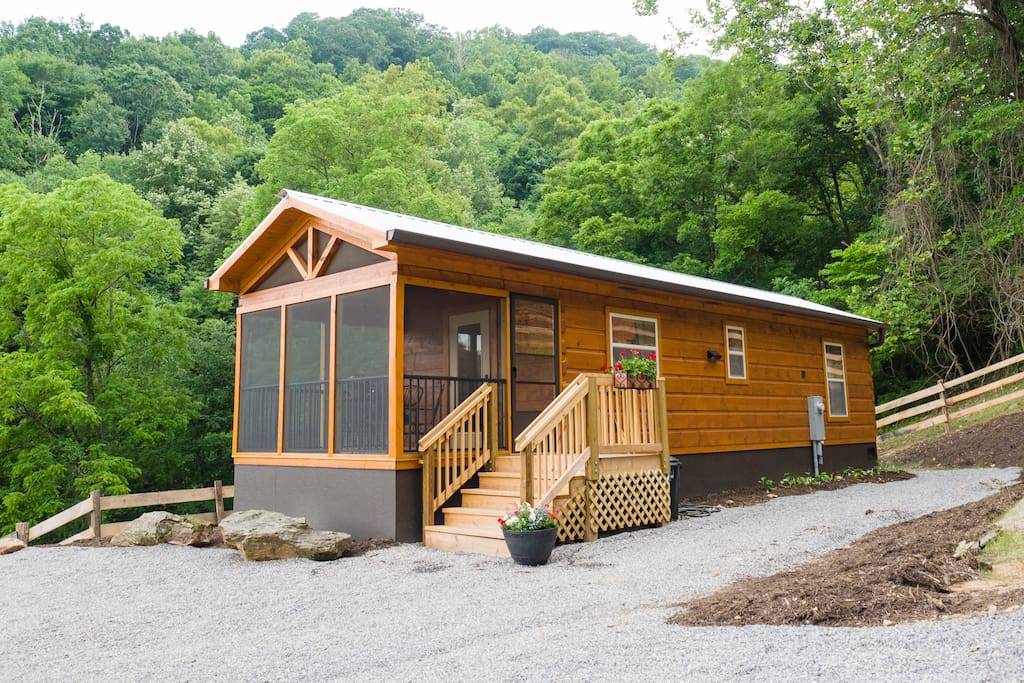 Entrance to the newly constructed cabin.