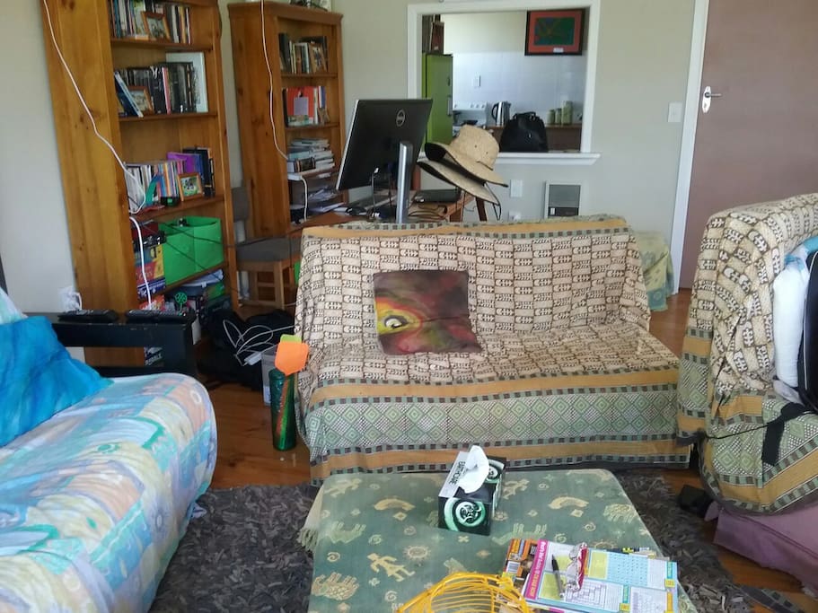 Living Room with sofa beds (single and double futon)
