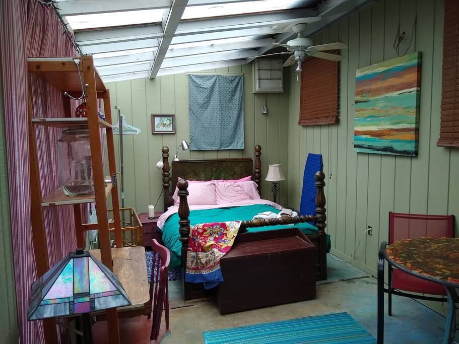 View from futon, screen can be added.