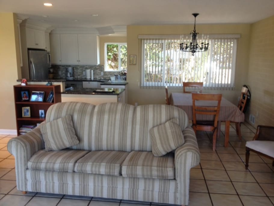 Family Room/Dining Room/Kitchen Area - Couch folds out to Sleeper Bed