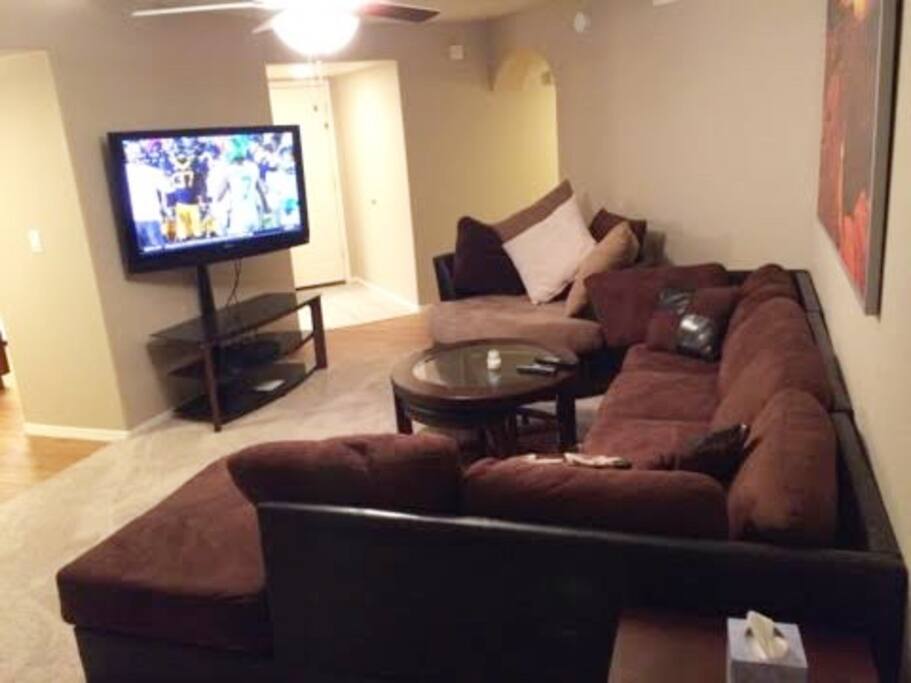 Reverse angle of Living Room from balcony door