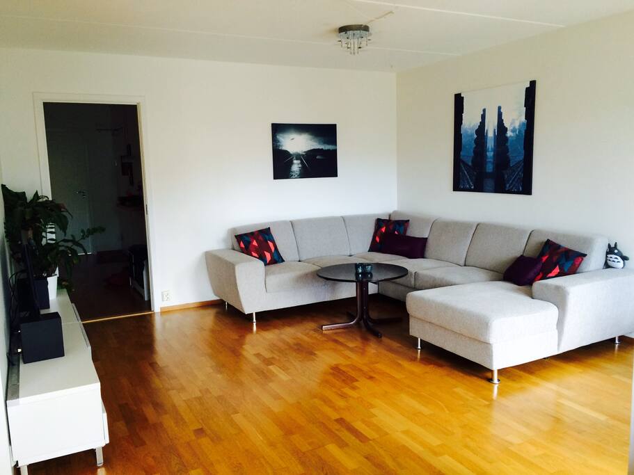 Big and comfy sofa in the living room.