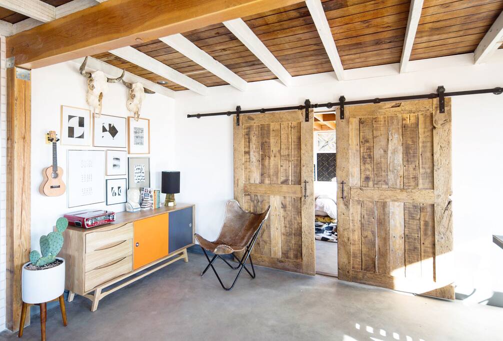 More than 100 years of Reclaimed wooden doors from Amish village,Anti
Brown Leather Hair Butterfly Chair,Mid Century Midia Console By Modway.