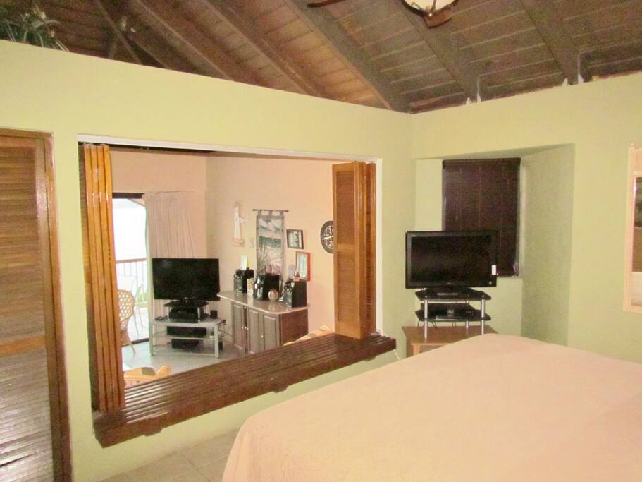 Elevated King Sized Bedroom Shutters close for Privacy