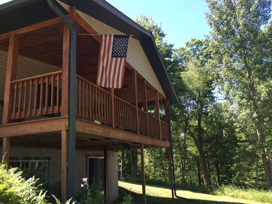 Our private home is set on 14 gorgeous acres directly on Martel Lake