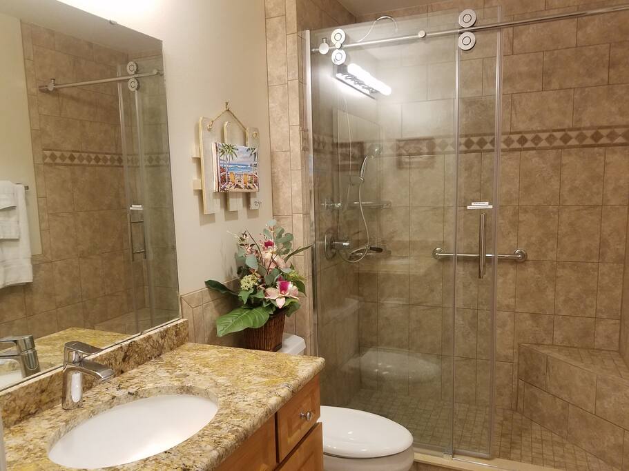Brand new main bathroom and shower