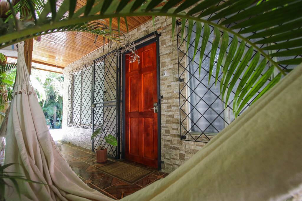 front view where you can relax in our hammocks