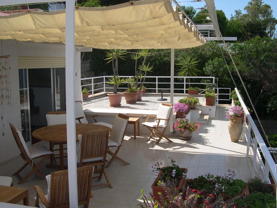 la terrazza con il solarium