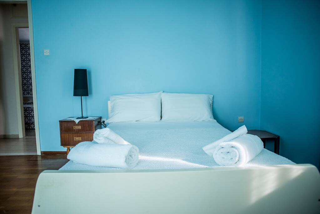 The bedroom with the double bed