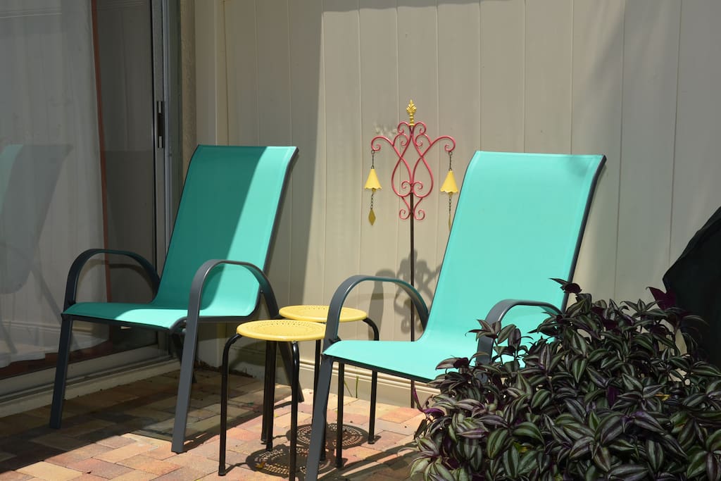 This corner unit has a semi private patio, close to the pool and there is a propane grill for our guests.