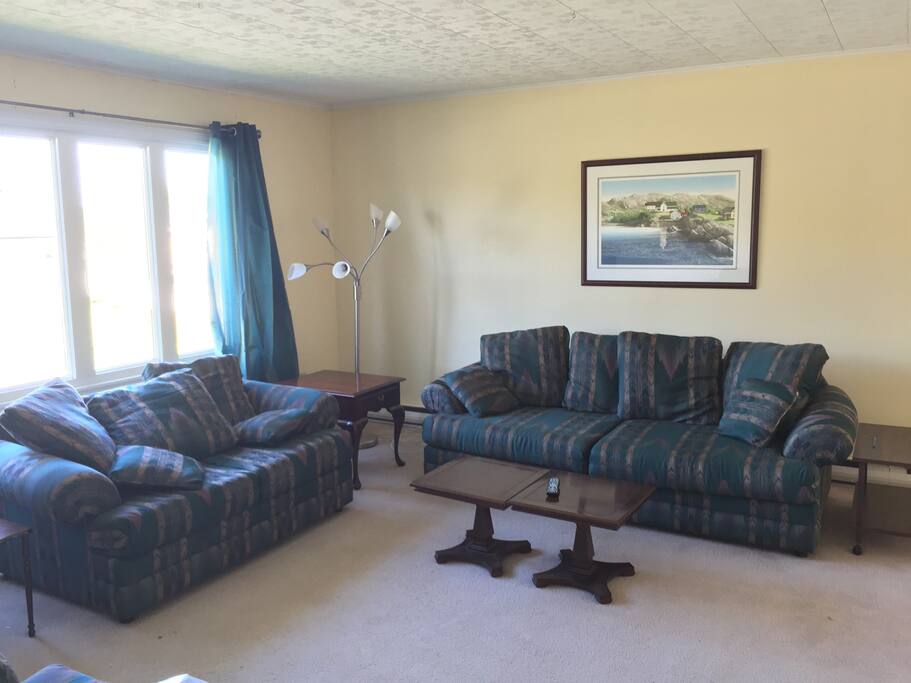 The print over the sofa is of Brigus, by local artist Donna Clouston.
