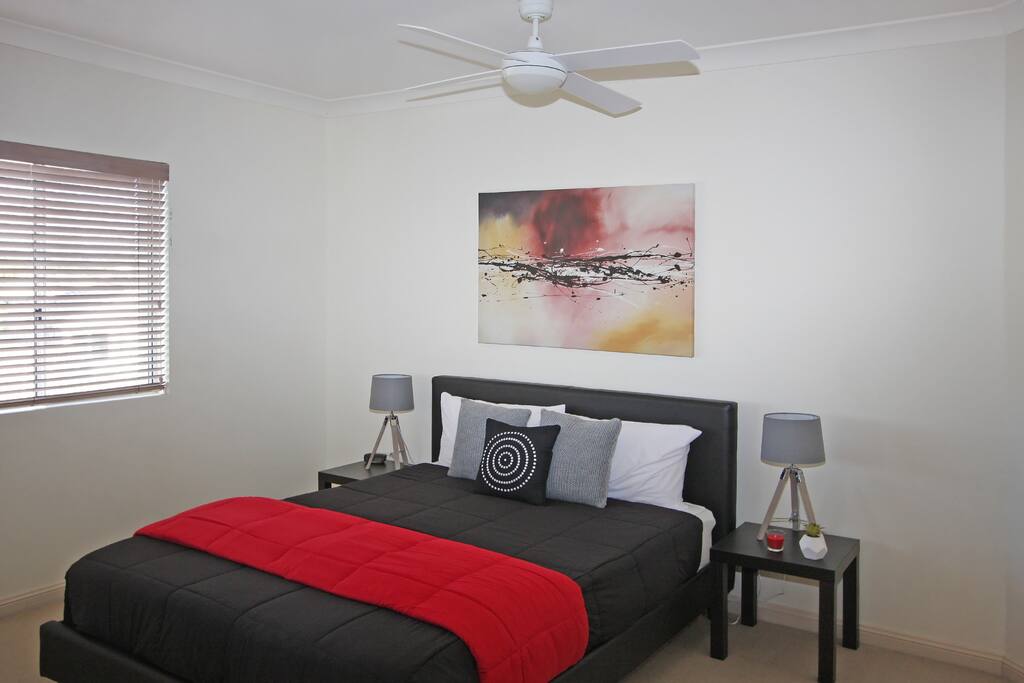 Spacious Queen Bedroom with water views and ensuite