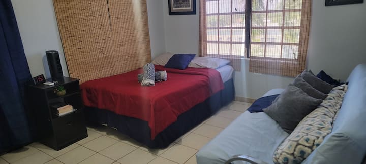 Room 1
full size bed 
Full size sofa bed