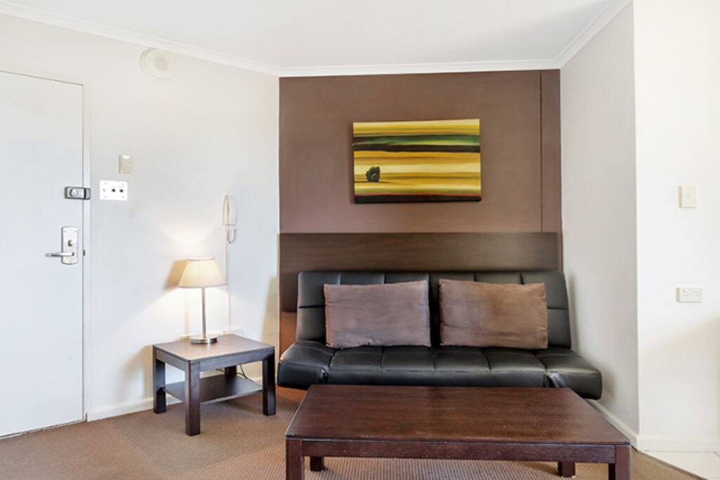 Double pull-down sofa-bed.
