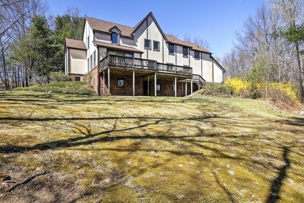 The home is situated on 9 acres of land, right next to the Quabbin Reservoir.