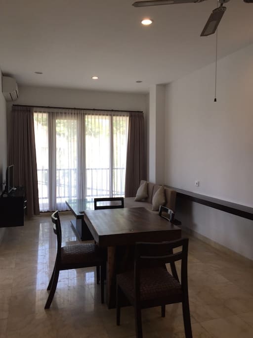 Fully furnished with best material, marble floor, solid wood table and chairs
