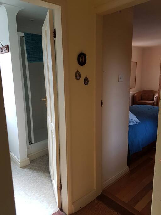Bedroom adjacent to shower room
