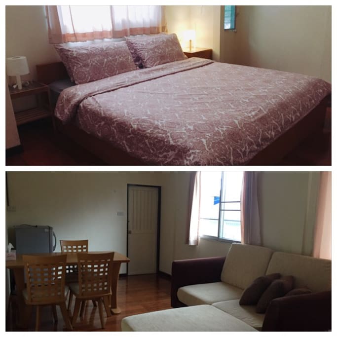 Spacious and comfy with big living room and bed room for up to 4 guests