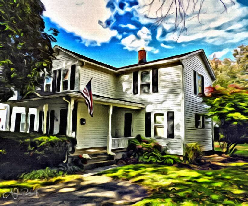 AJ Roberts photography with painting app. Her beautiful photography is for sale on our walls!