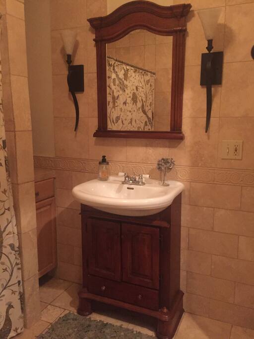 Another full bathroom. Shower and tub.
