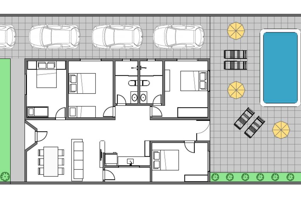 Planta da casa com a Piscina