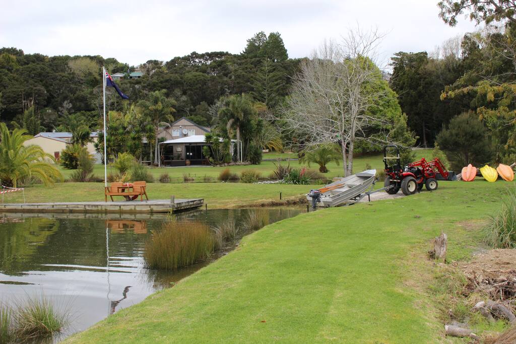 Lodge view looking back from the Waitangi River