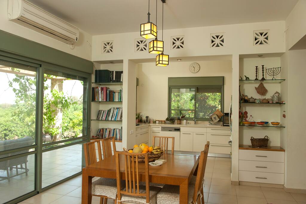 Dining table and kitchen view