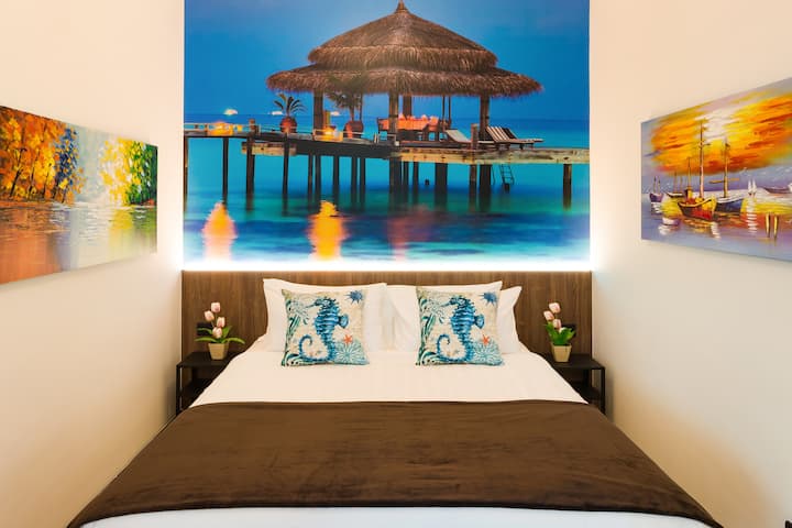 大海、沙滩和日落-当您入住我们田园诗般的第三间卧室，感受加勒比海风情时，您可以清除所有的烦恼！ 