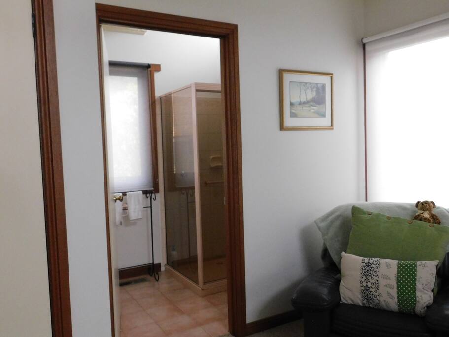 The ensuite bathroom has a shower, hand basin and toilet and it is all yours during your stay.