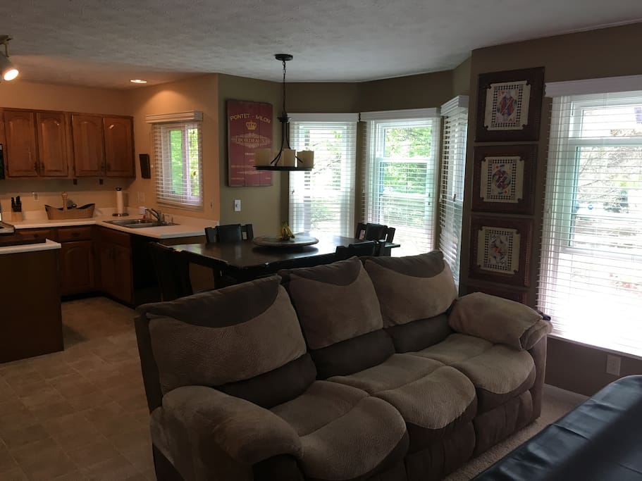 Pool Table couch off kitchen