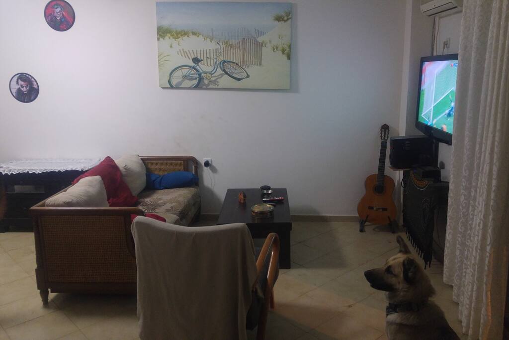 the couch oipening to a double bad