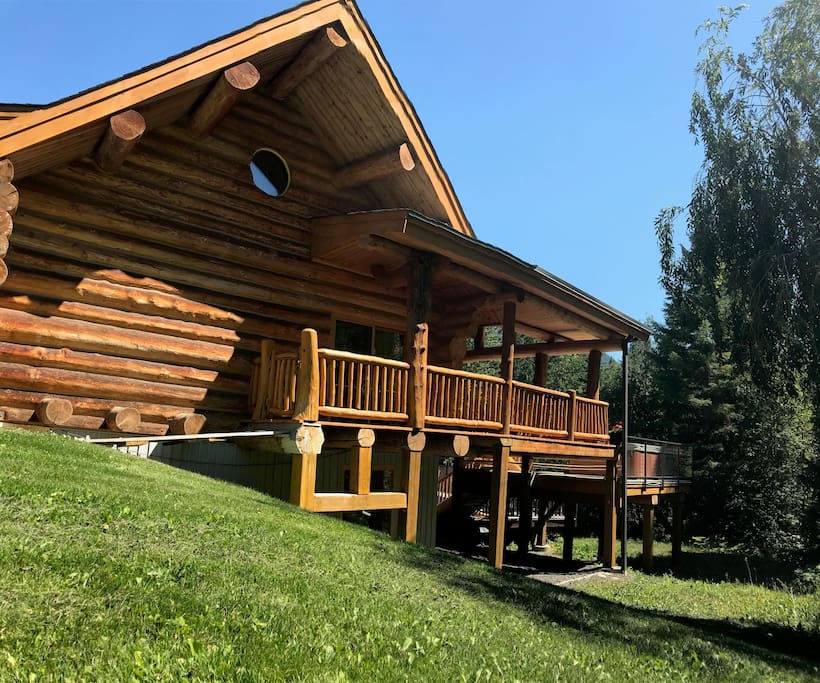 Facing the side of the patio