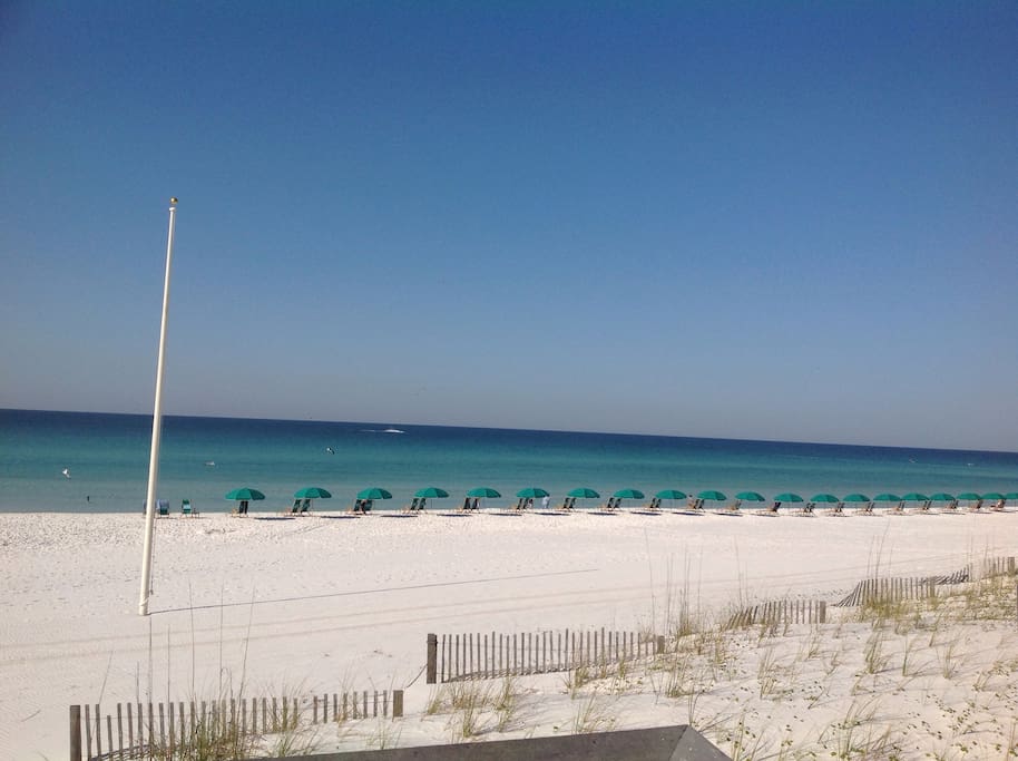 Beach across street from condo
