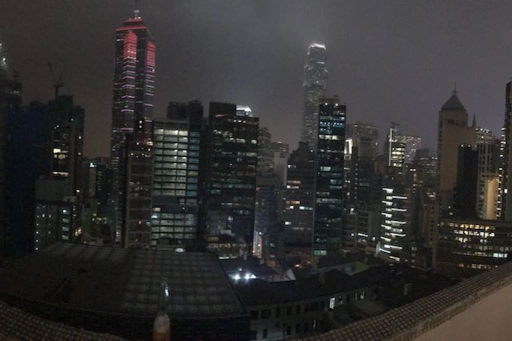 View of Central and IFC from Private Rooftop