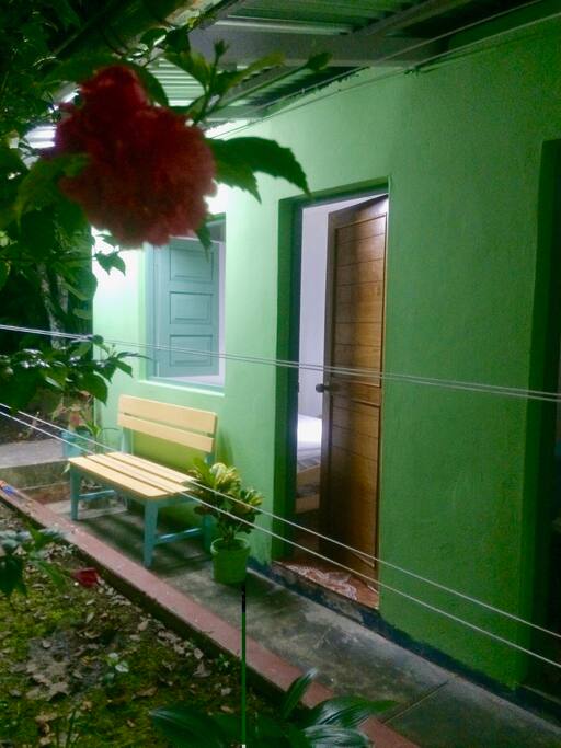 This is our beautiful Garden Room nestled amongst the medicinal trees