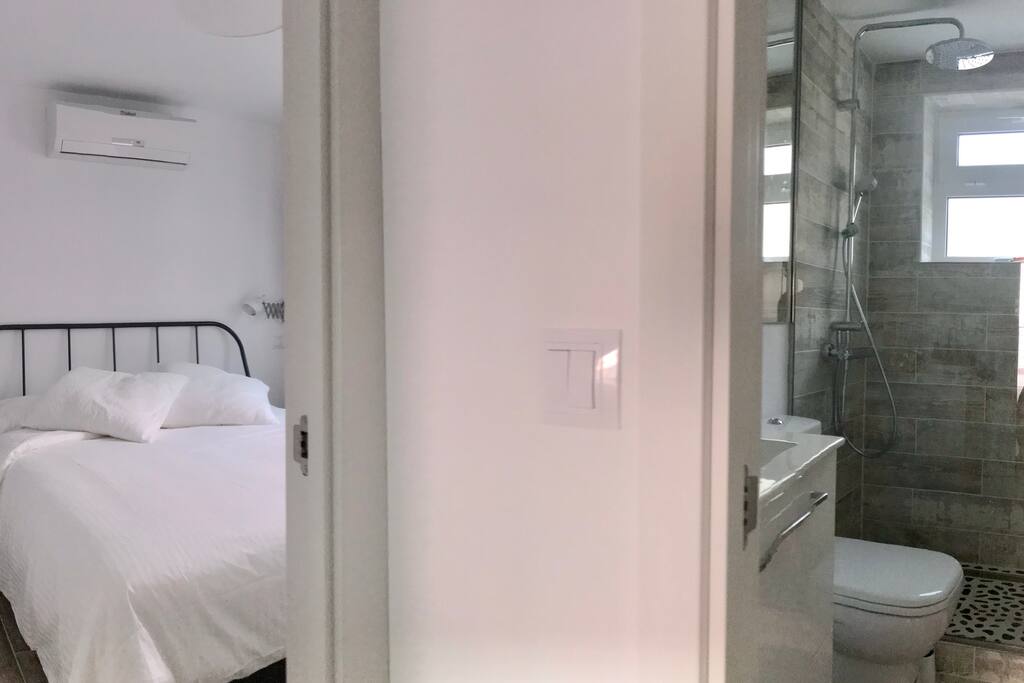 Bedroom and bathroom