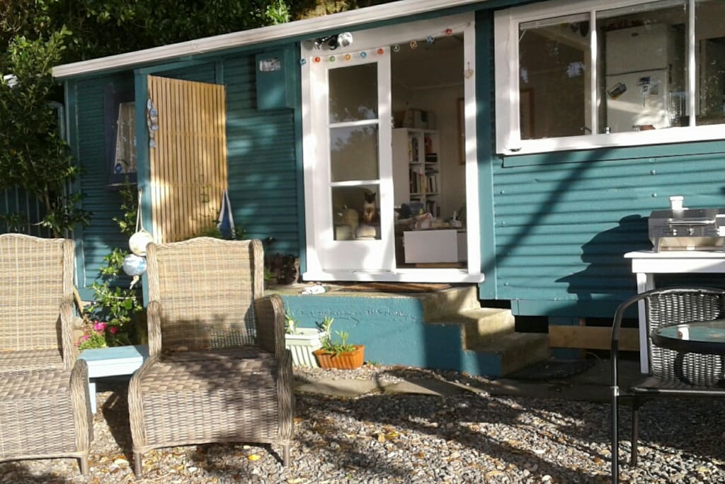 The cottage sits just 10 metres from the water.