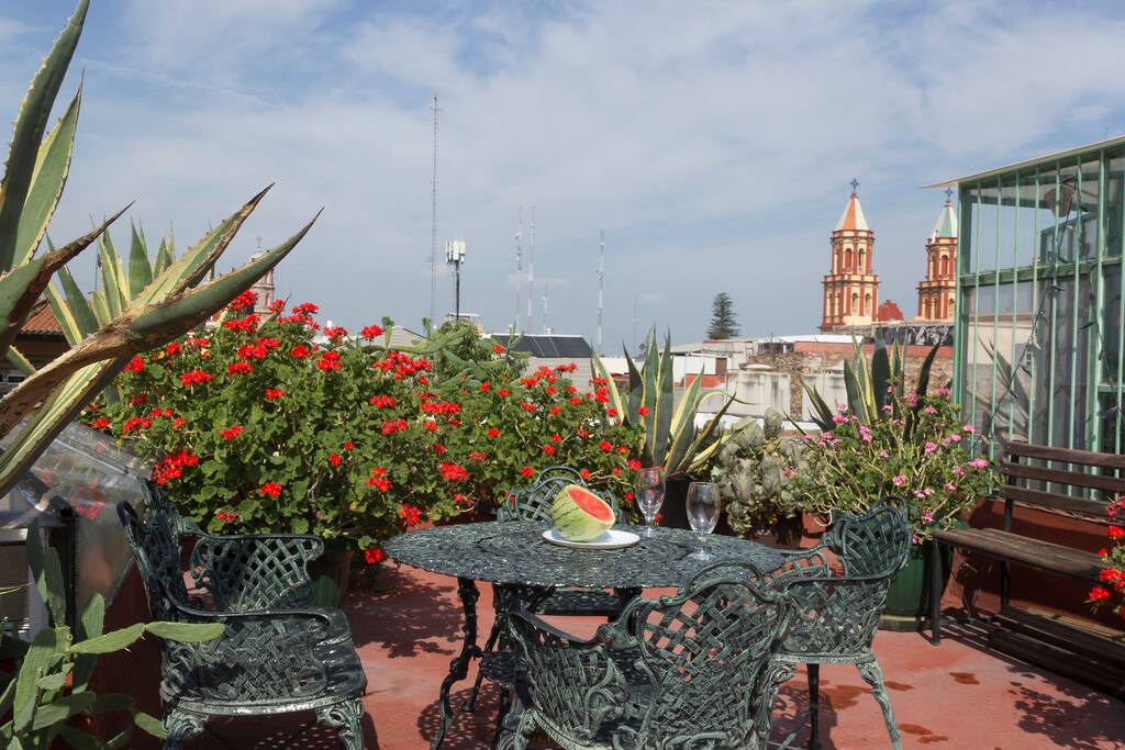 Rooftop sitting area.