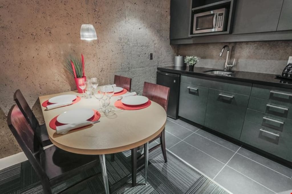 Enjoy meals together or entertain at the dining table.