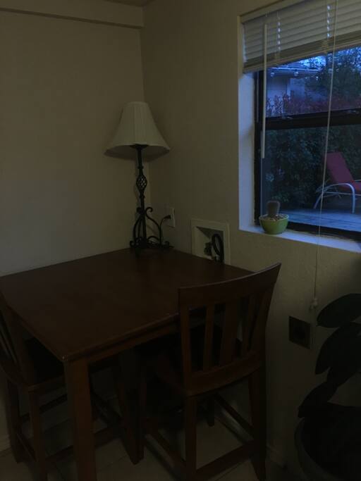 Table next to kitchen
