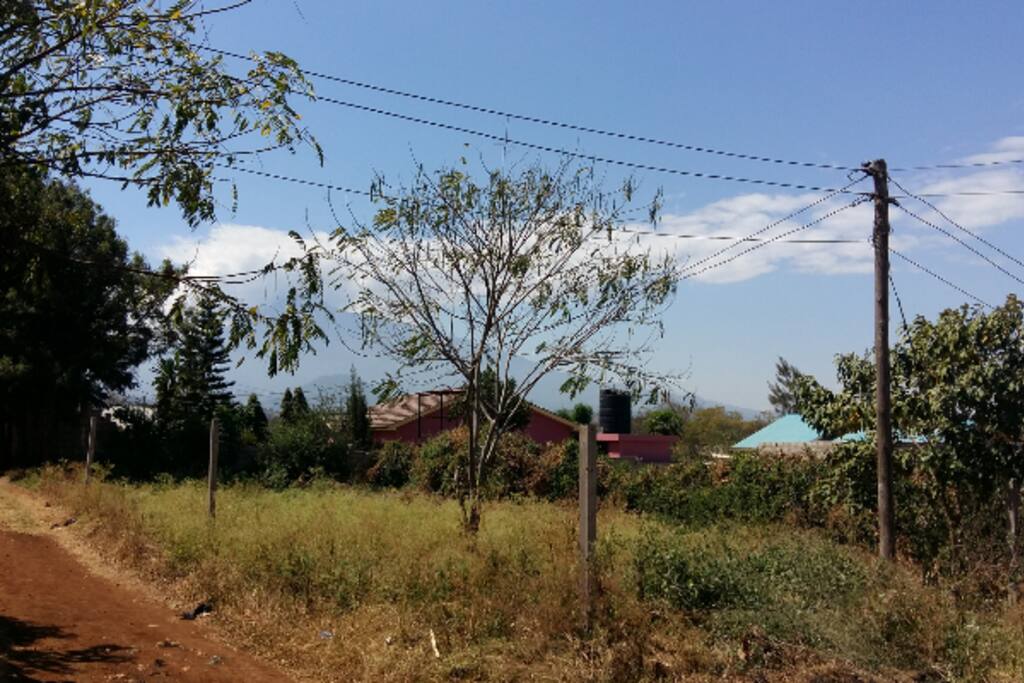 Die schöne Aussicht vom Haus aus auf den Mt. Meru