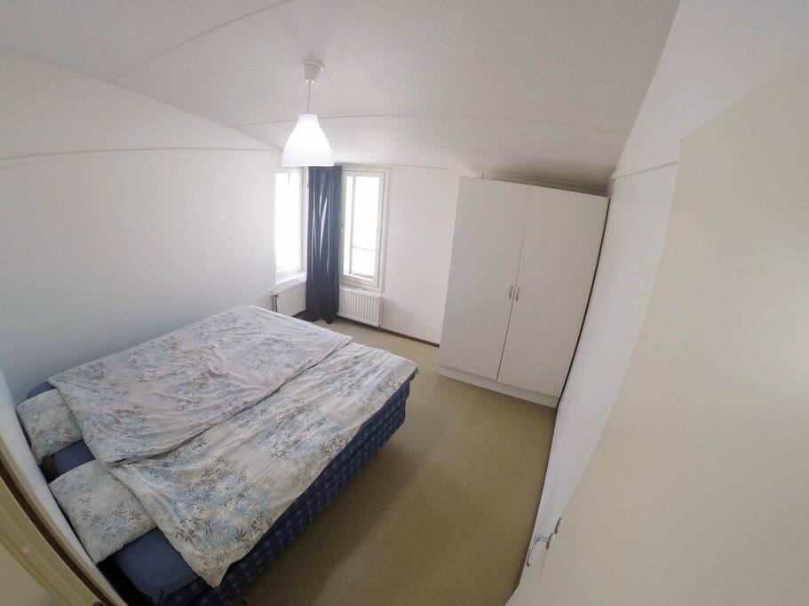 A king-sized bed in the room