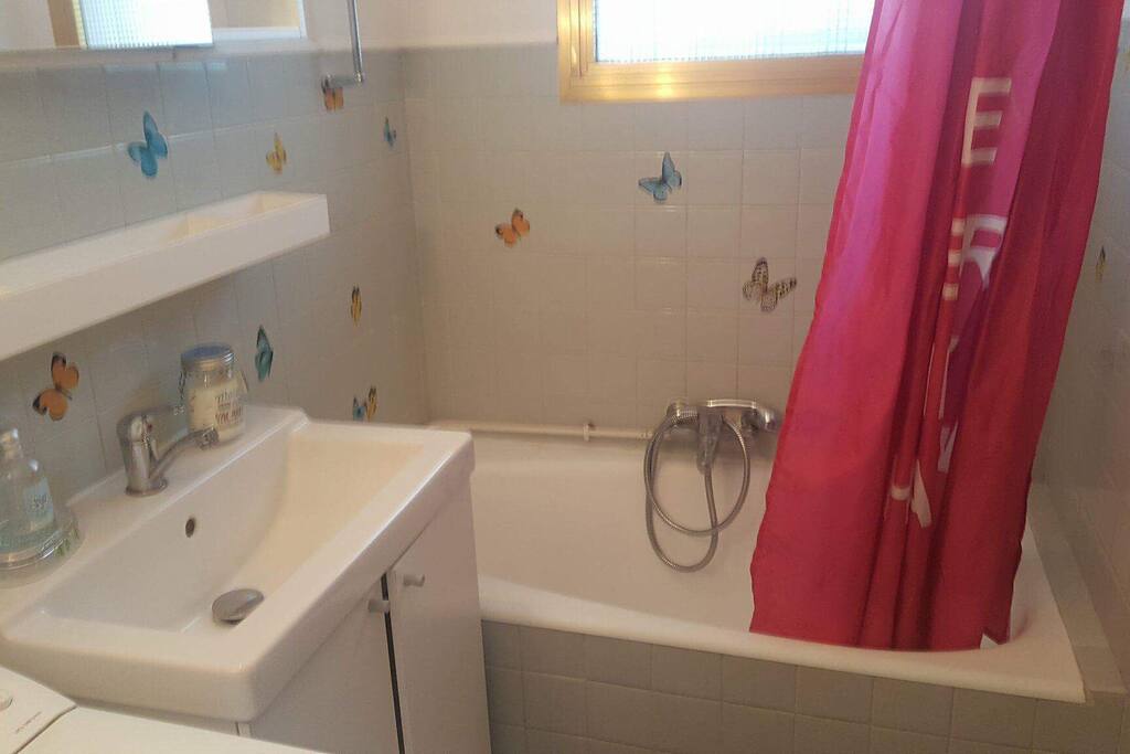 Salle de bain avec baignoire