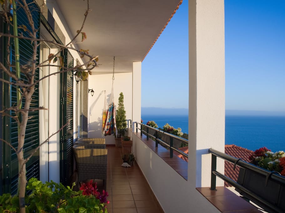 Large balcony with panoramic views