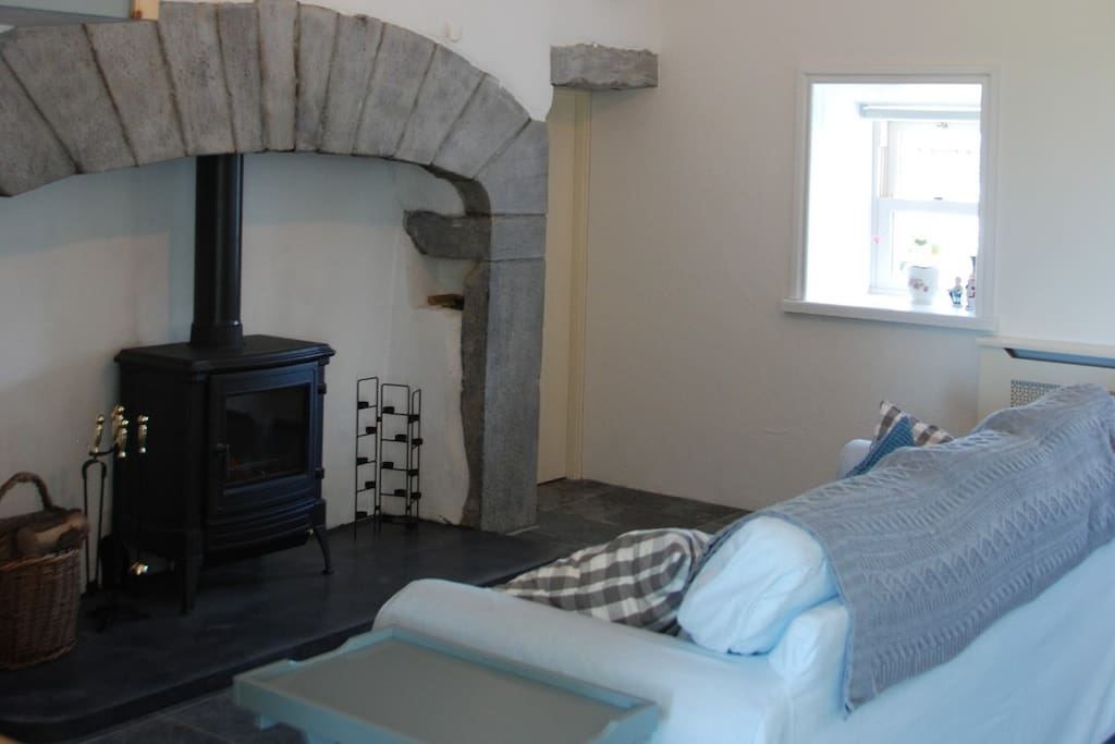 Original Living room with solid fuel stove