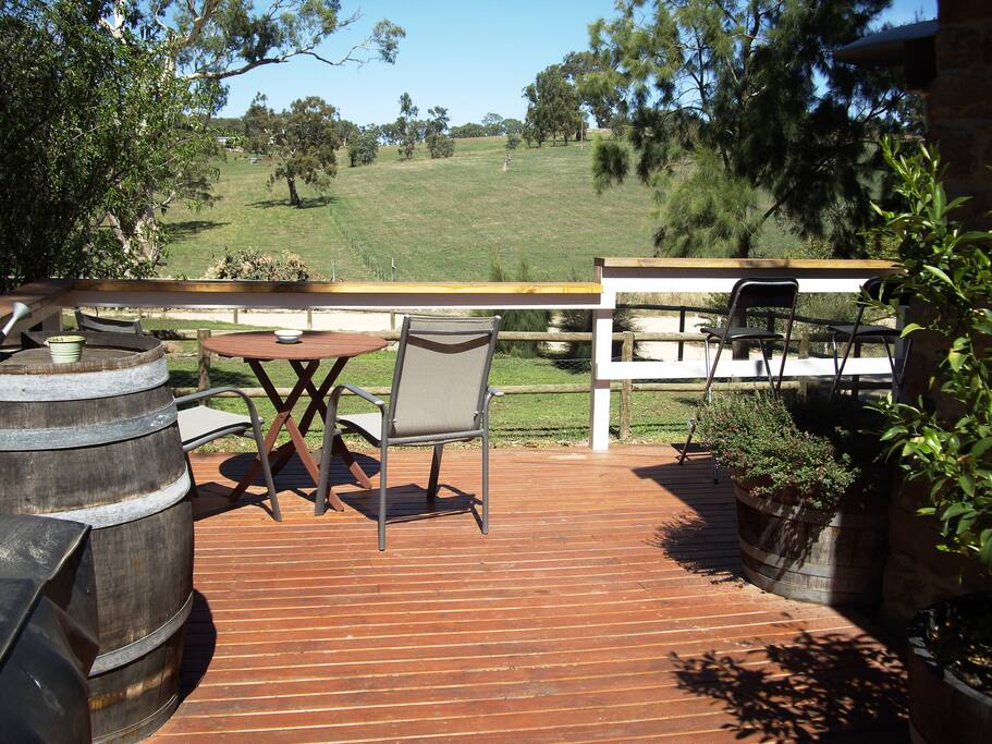 Private deck with country view
